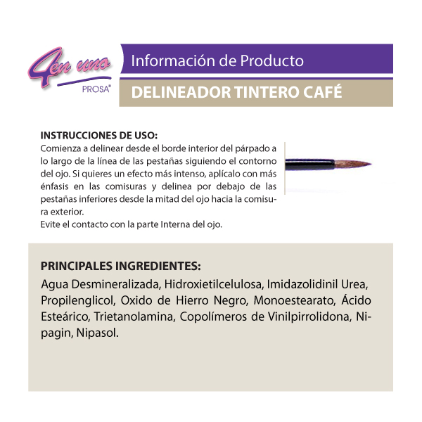 Contenido Delineador Tintero Cafe 15369